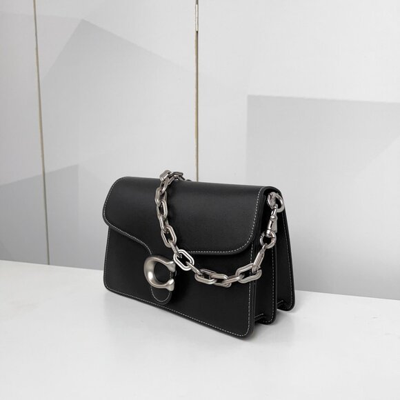 COACH SOFT GRAIN CHAIN TABBY SHOULDER BAG 30 - BLACK - Picture 3 of 9